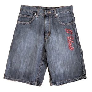 G-Unit Boy’s Graphic Logo Casual Solid Summer Black Denim Jean Shorts